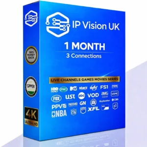 Best IPTV UK family package with 3 simultaneous streams for 1 month subscription