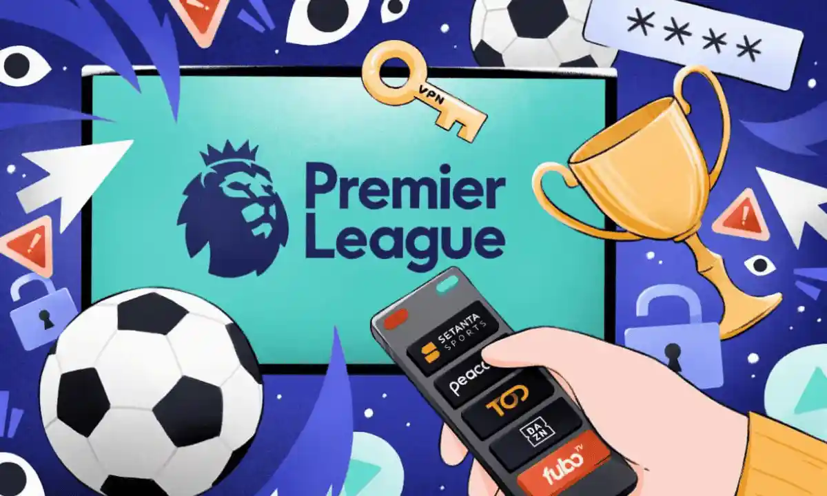 Secure Premier League streaming on mobile with VPN protection - best IPTV UK service by IPVision with encrypted access
