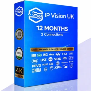 UK IPTV annual subscription 12 months with 2 connections for British channel streaming