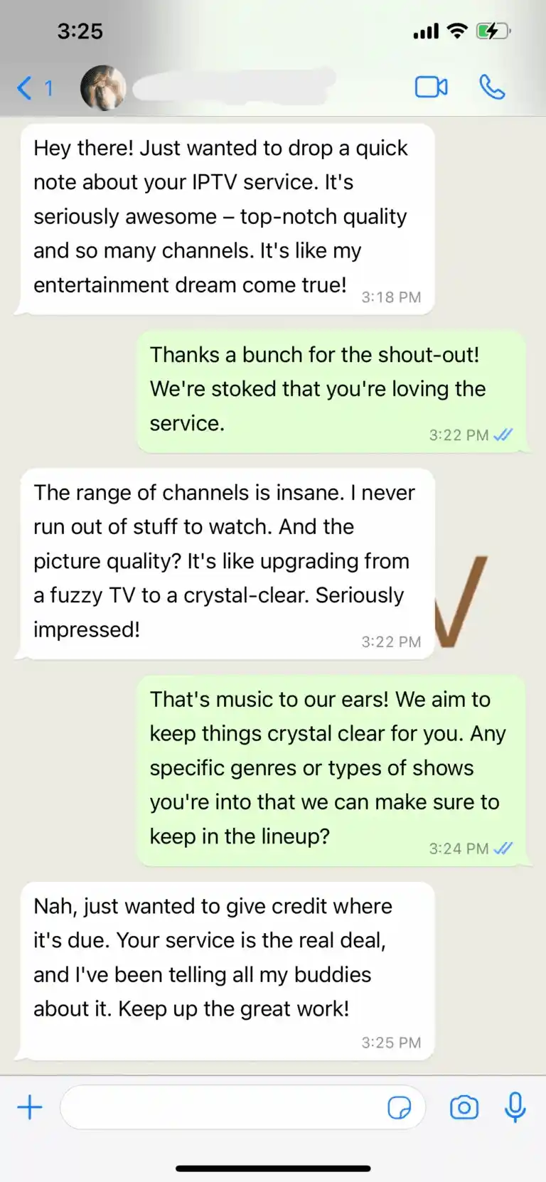 UK IPTV crystal-clear picture quality and channel range customer testimonial - IPVision review