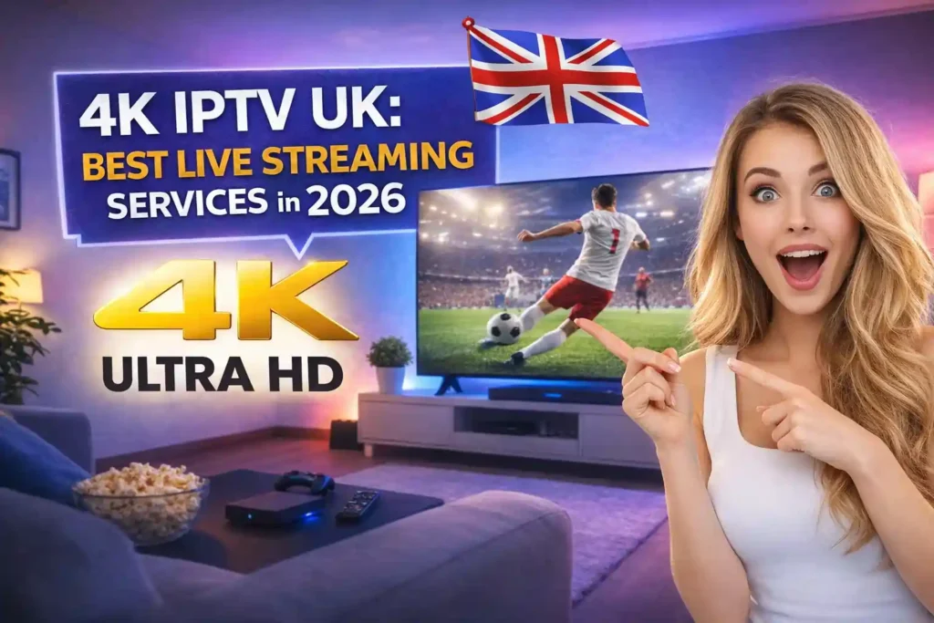 4k iptv uk live streaming on a large screen television in ultra high definition
